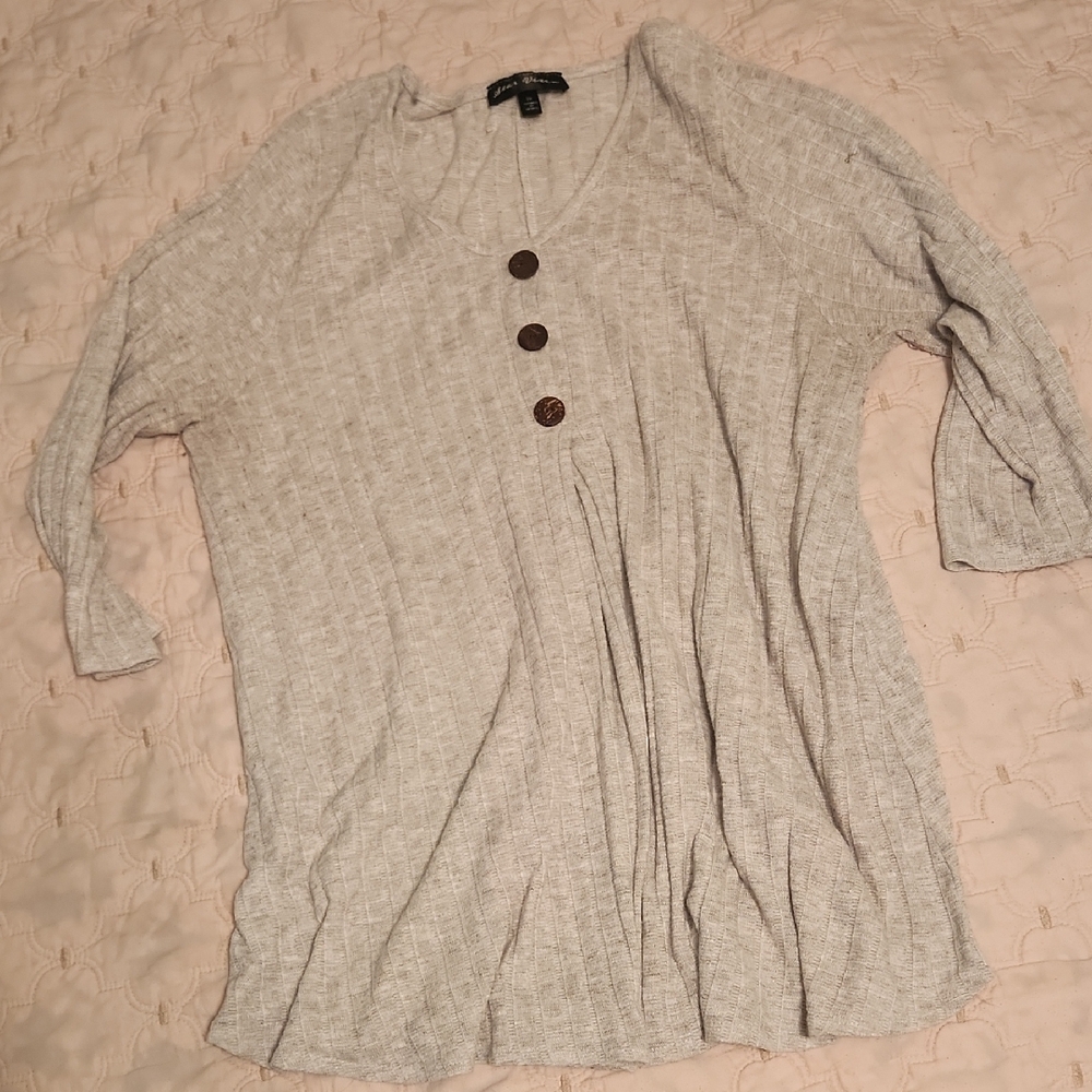 Star Vixen Cream Cuffed Sleeve Polo Top